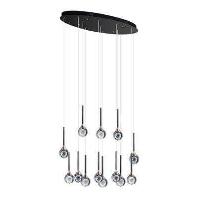 Enzo Staircase Chandelier Ss + Alu+Crystal D55 Xh20X W55 Led Black/Clear Zl2564/13B